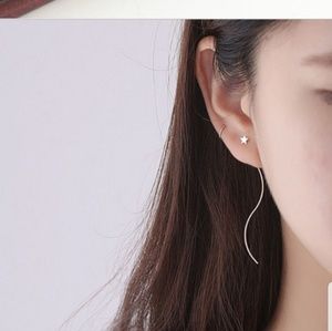 Threader earrings dangling